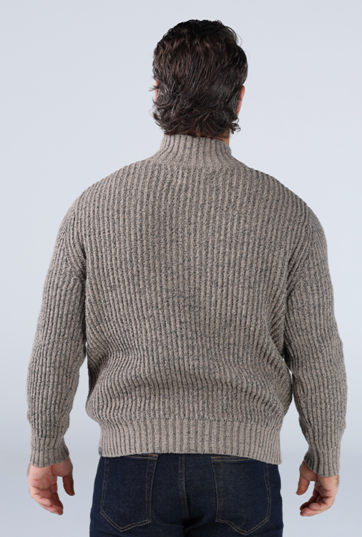 Boucle Popover Sweater- Taupe