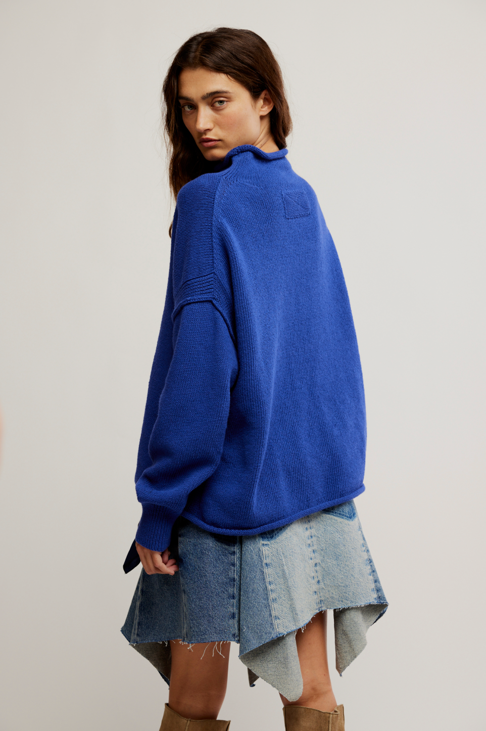 Torres Roll Neck Sweater- Skipper Blue