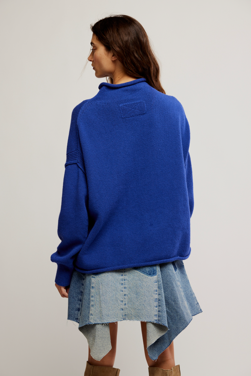 Torres Roll Neck Sweater- Skipper Blue