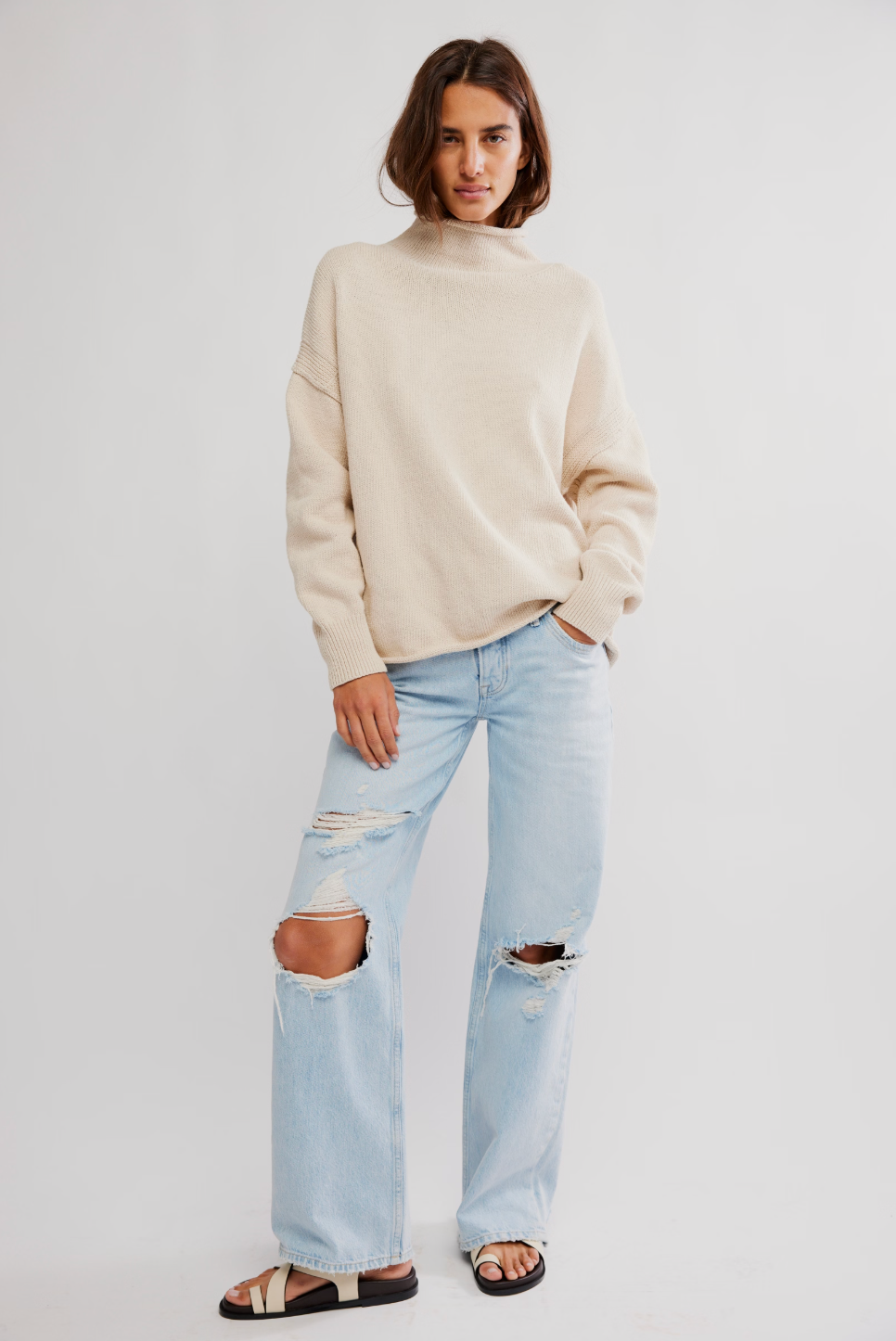 Torres Rollneck Sweater- Sugar Swizzle