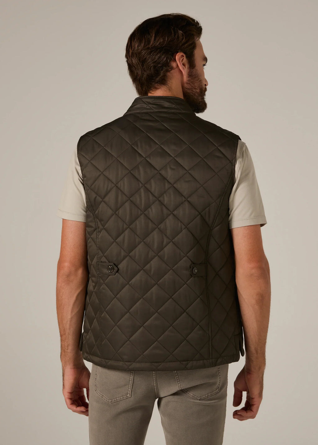 Crest Quilted Vest- Olive