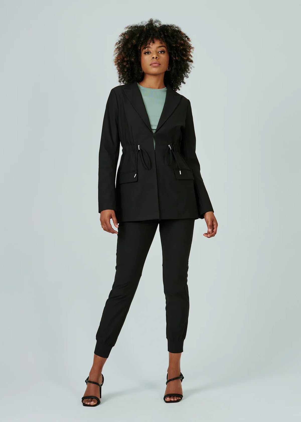 7Diamonds Infinity™ Cinched Waist Blazer- Black