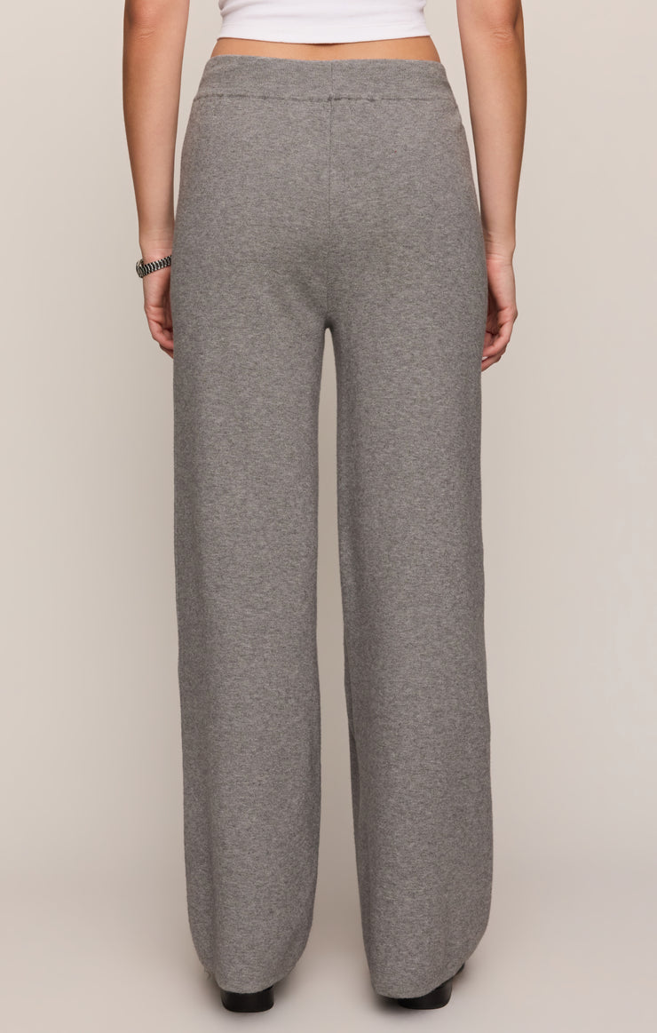 Take It Easy Wide Leg Sweater Pant- Classic Heather Grey