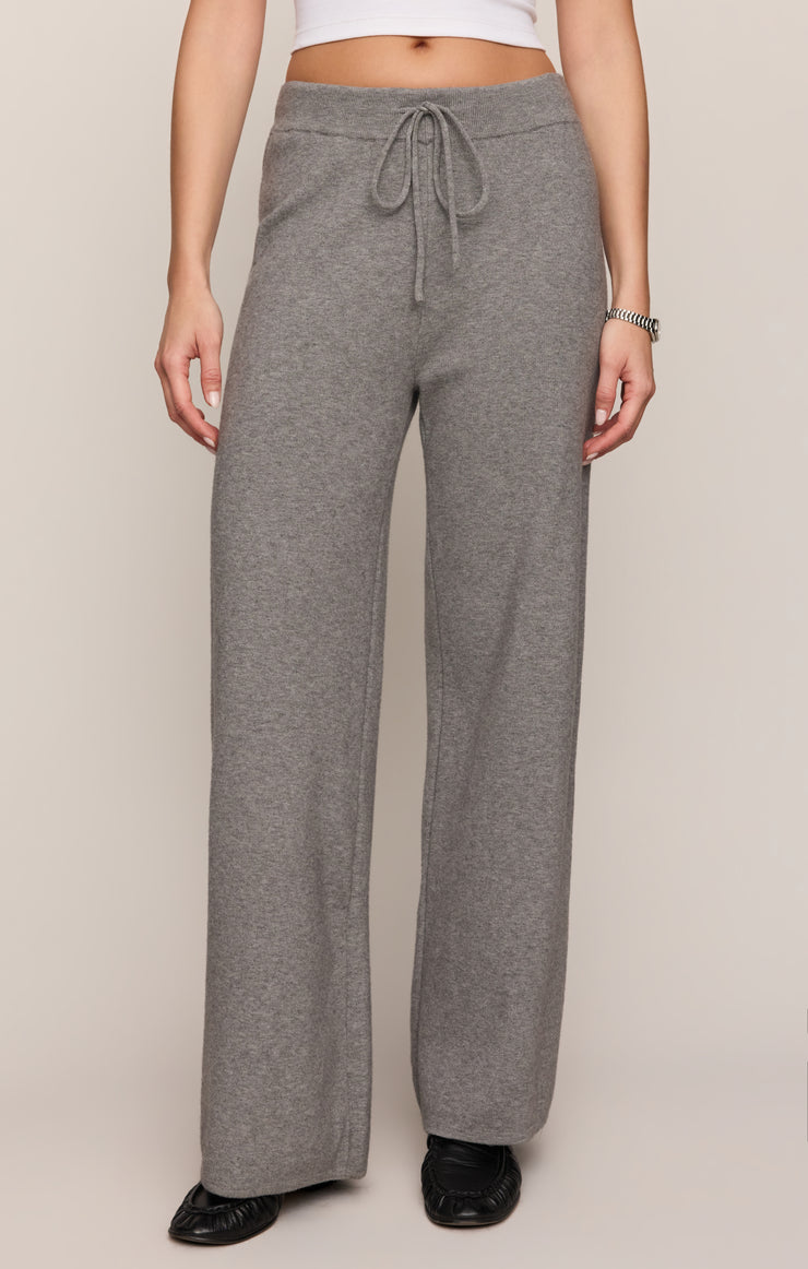 Take It Easy Wide Leg Sweater Pant- Classic Heather Grey