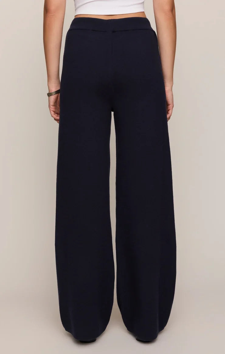 Take It Easy Wide Leg Sweater Pant- Nightfall