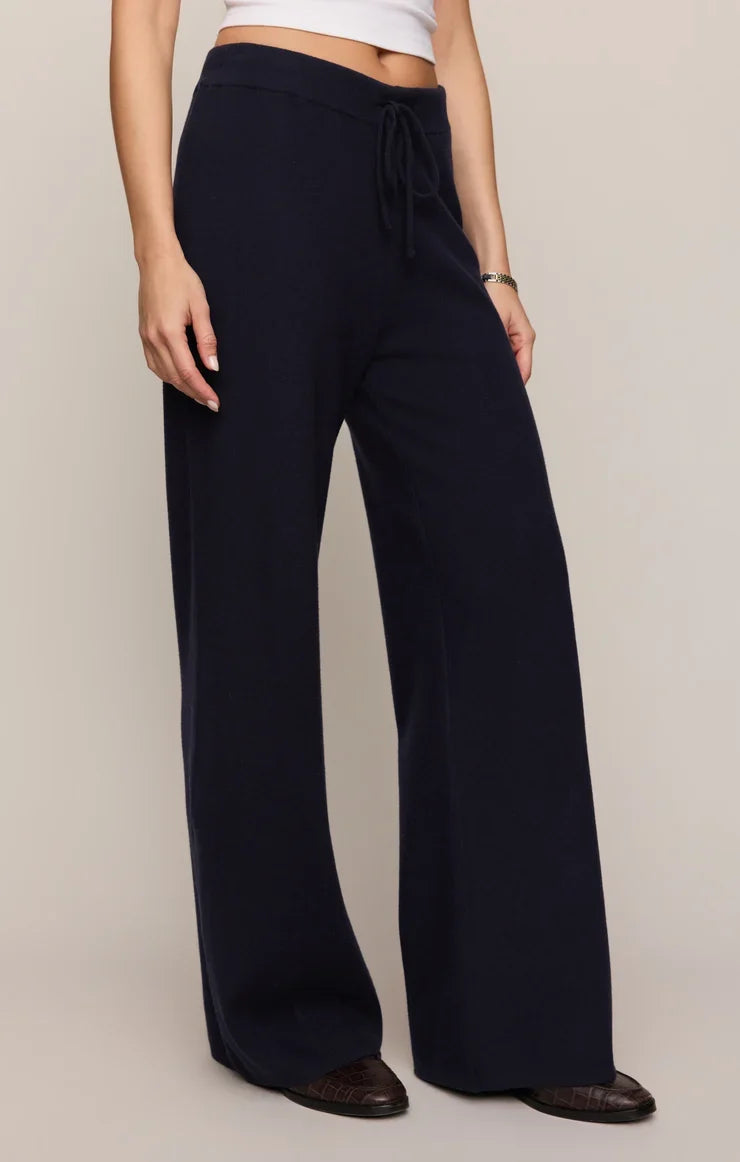 Take It Easy Wide Leg Sweater Pant- Nightfall