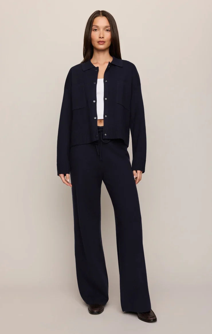Take It Easy Wide Leg Sweater Pant- Nightfall