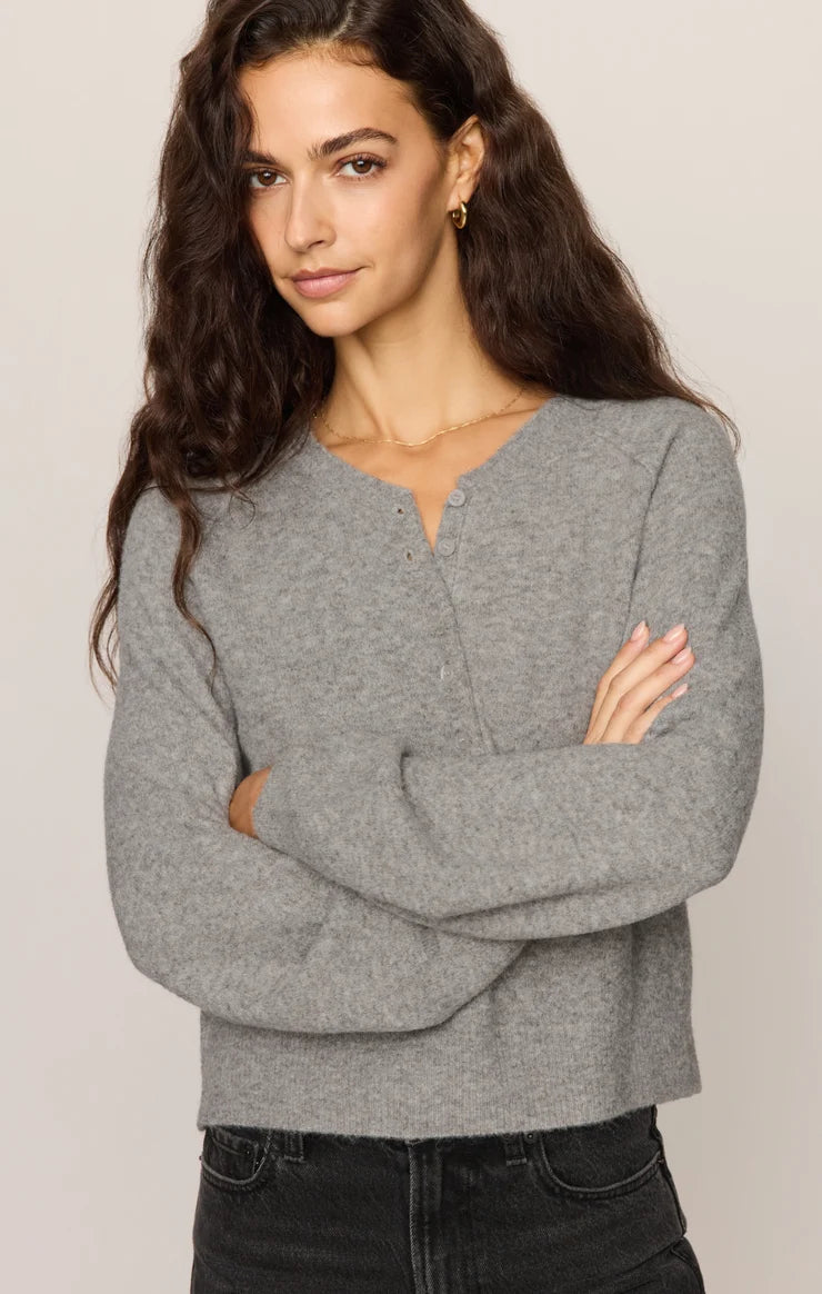 Westmont Henley Sweater- Classic Heather Grey
