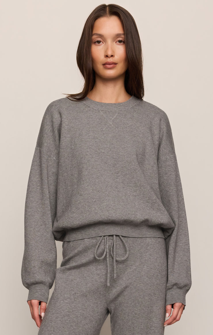 Take It Easy Sweater- Classic Heather Grey