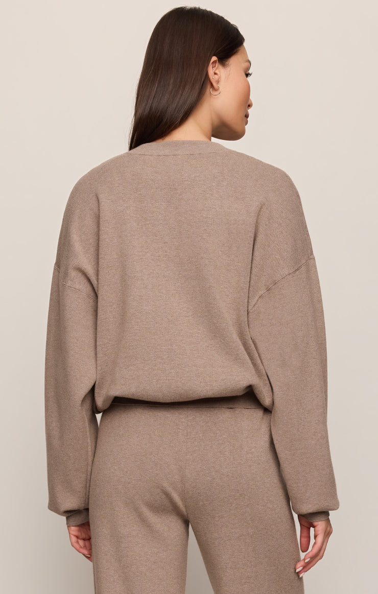 Take It Easy Sweater- Heather Ash