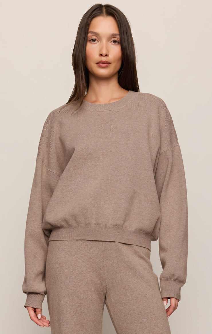 Take It Easy Sweater- Heather Ash