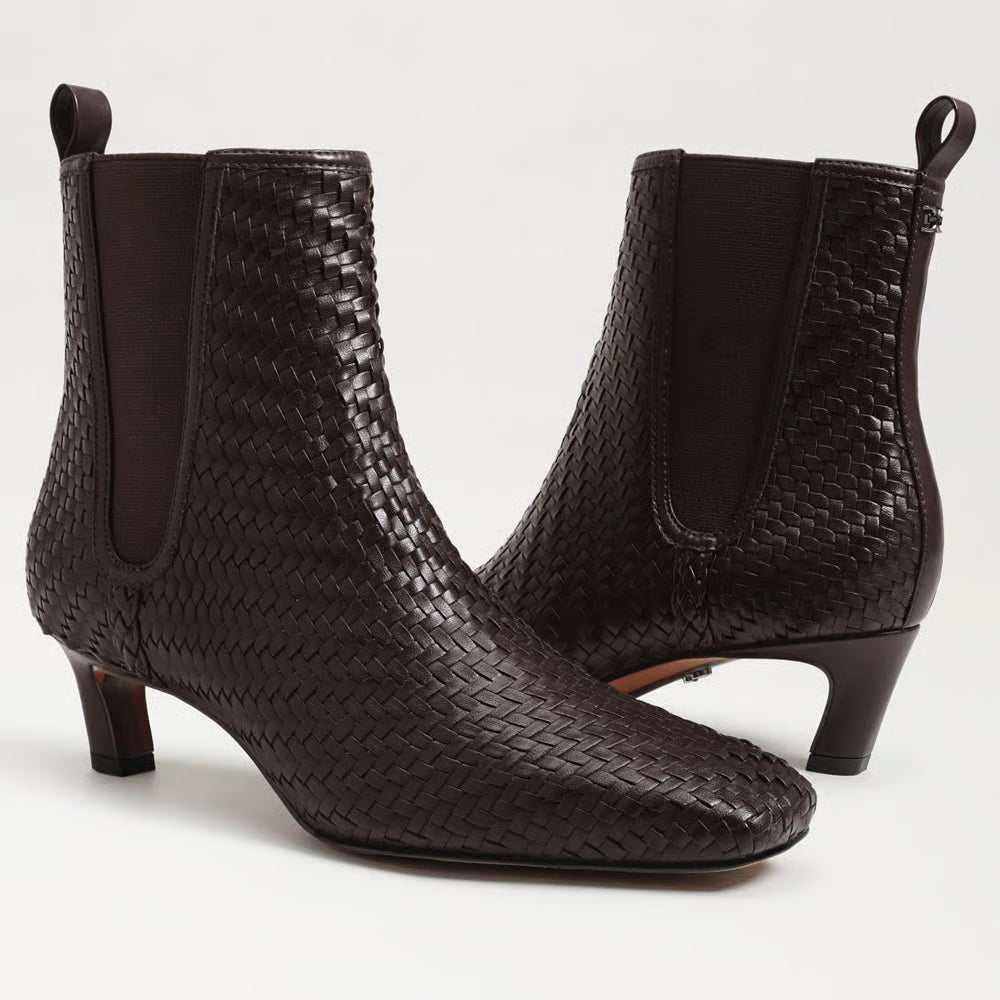 Peony Weave Ankle Boot- Cafe