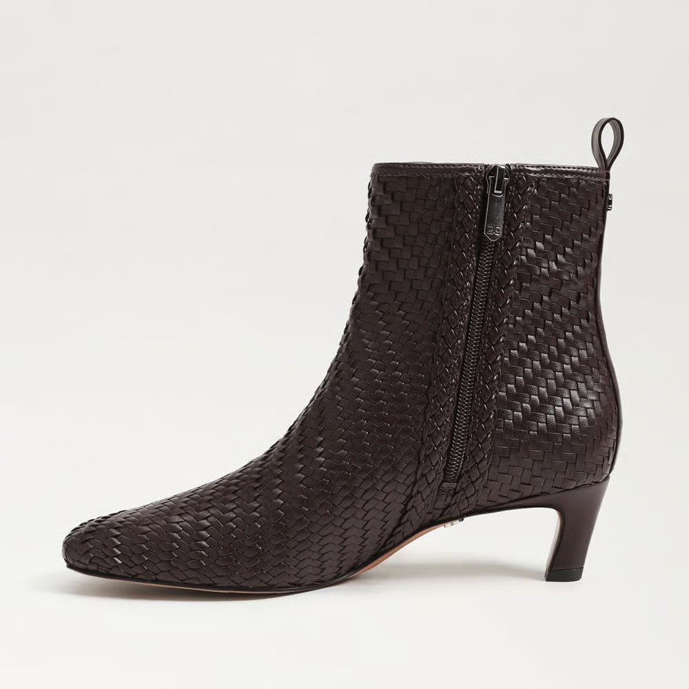 Peony Weave Ankle Boot- Cafe