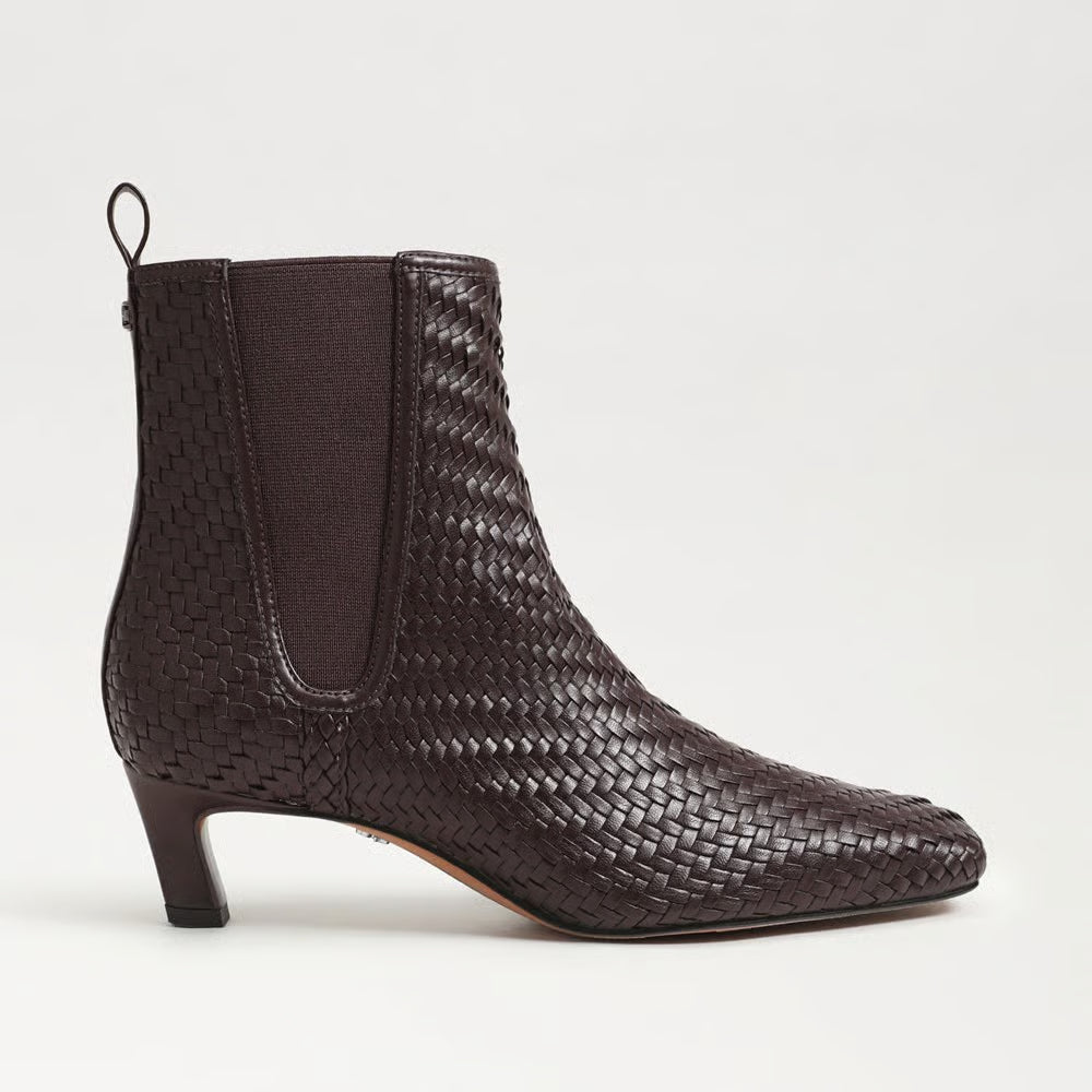 Peony Weave Ankle Boot- Cafe