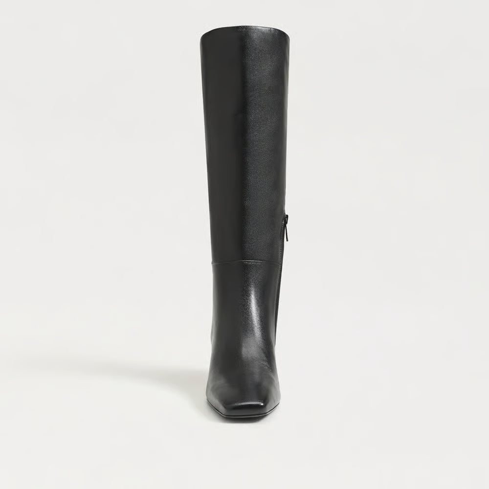 Perla Knee High Boot- Black Leather
