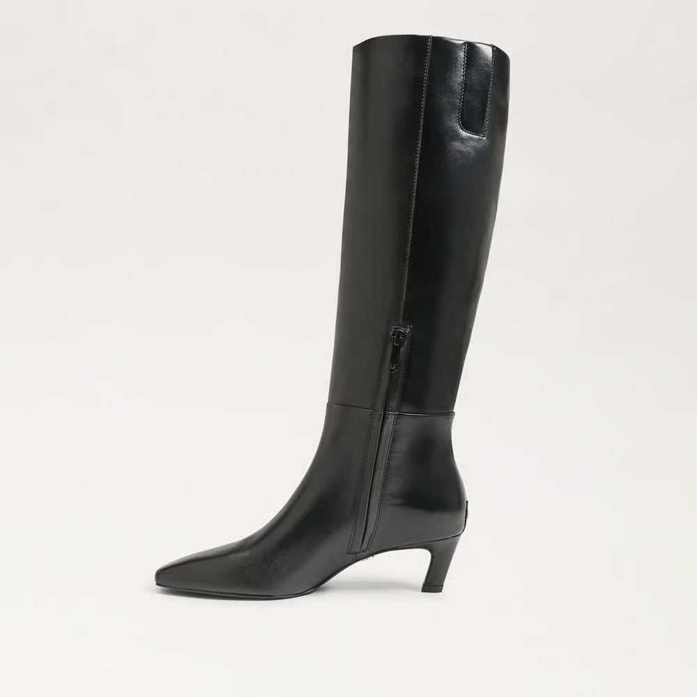 Perla Knee High Boot- Black Leather