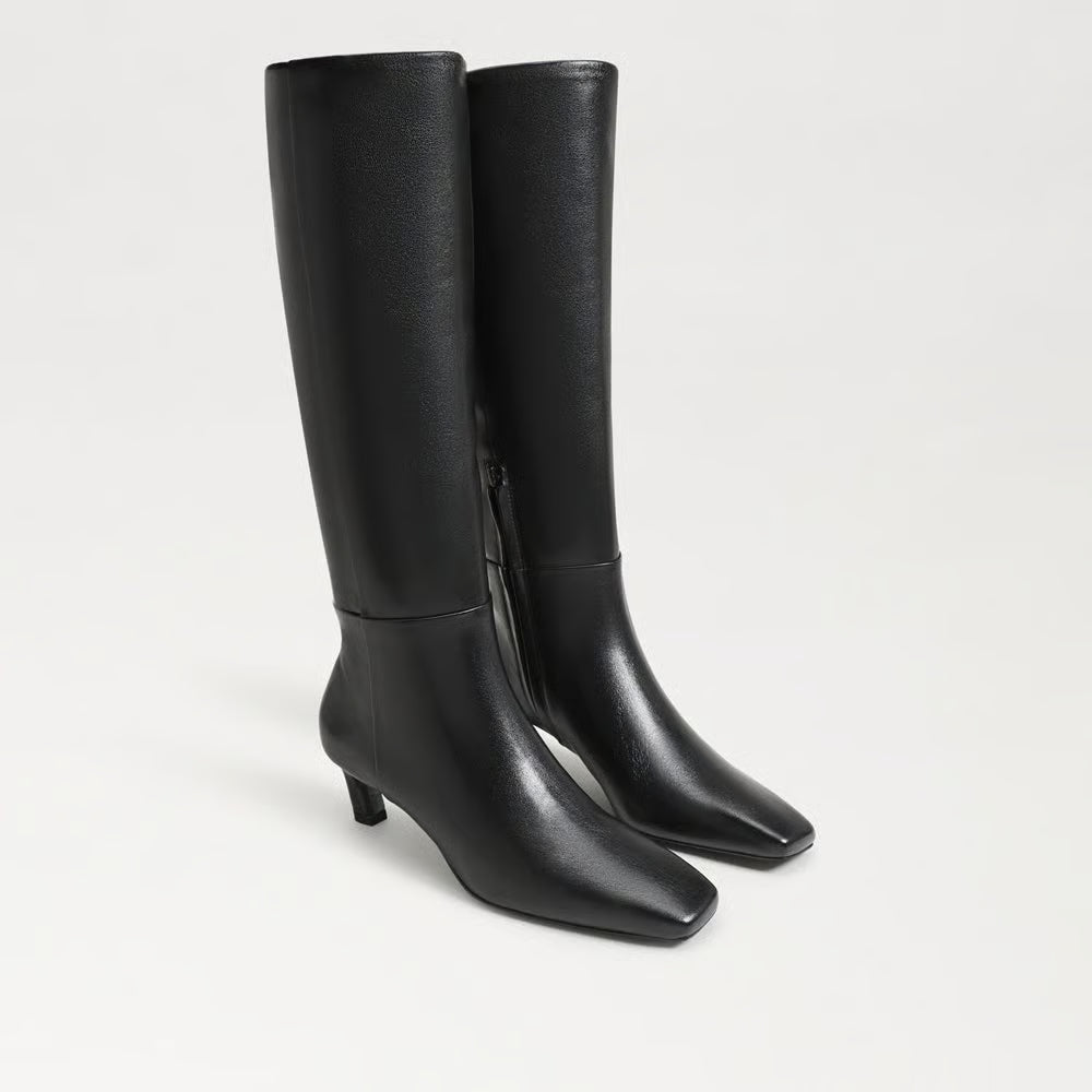 Perla Knee High Boot- Black Leather