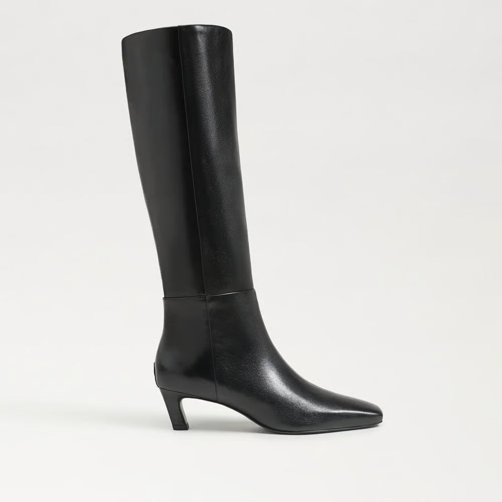 Perla Knee High Boot- Black Leather