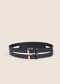 The Double Take Belt- Black/ Polished Gold