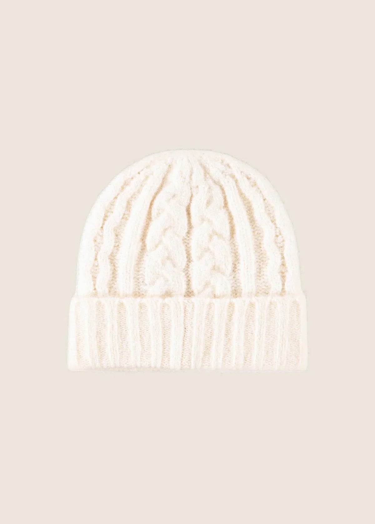 The Cable Beanie- Ivory