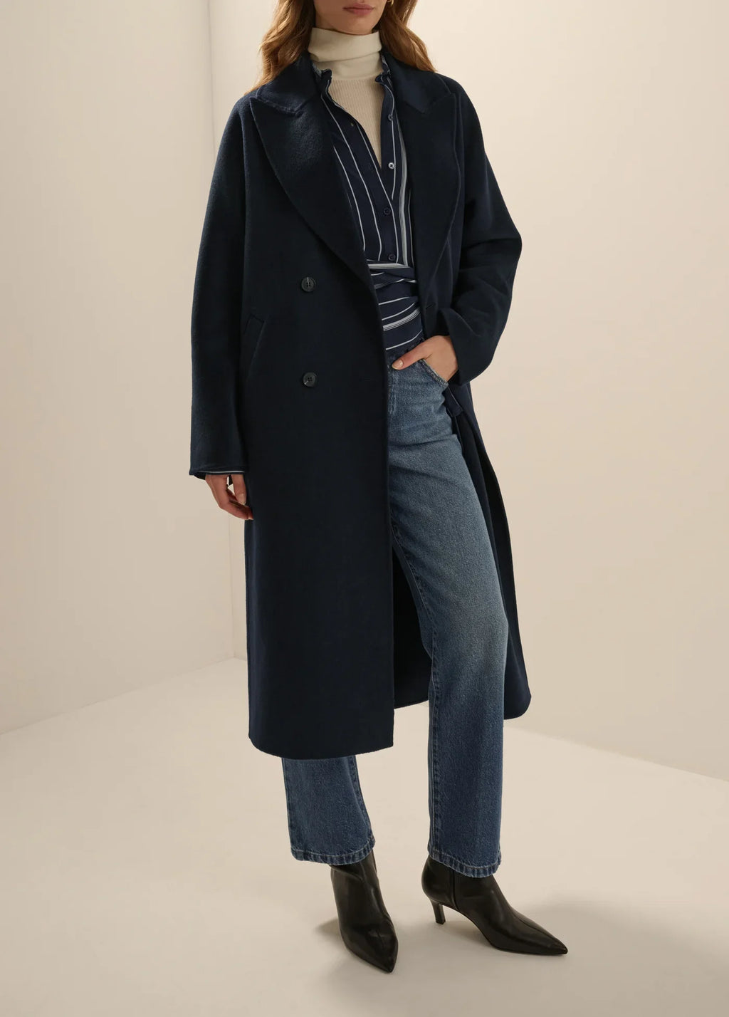 The Luca Coat- Navy