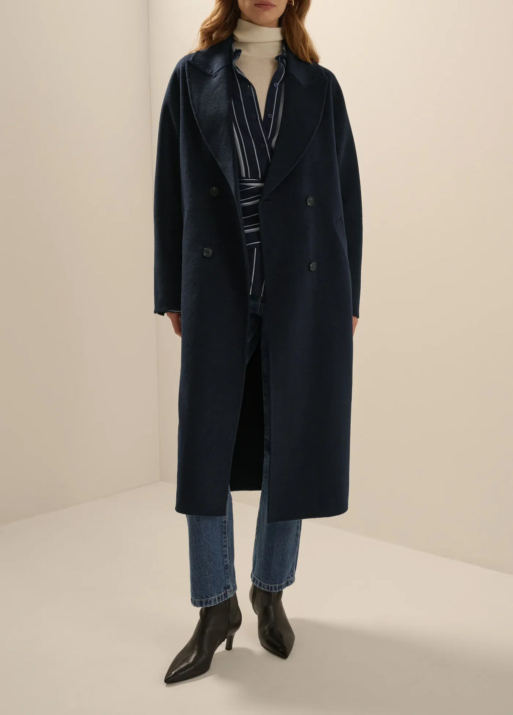 The Luca Coat- Navy