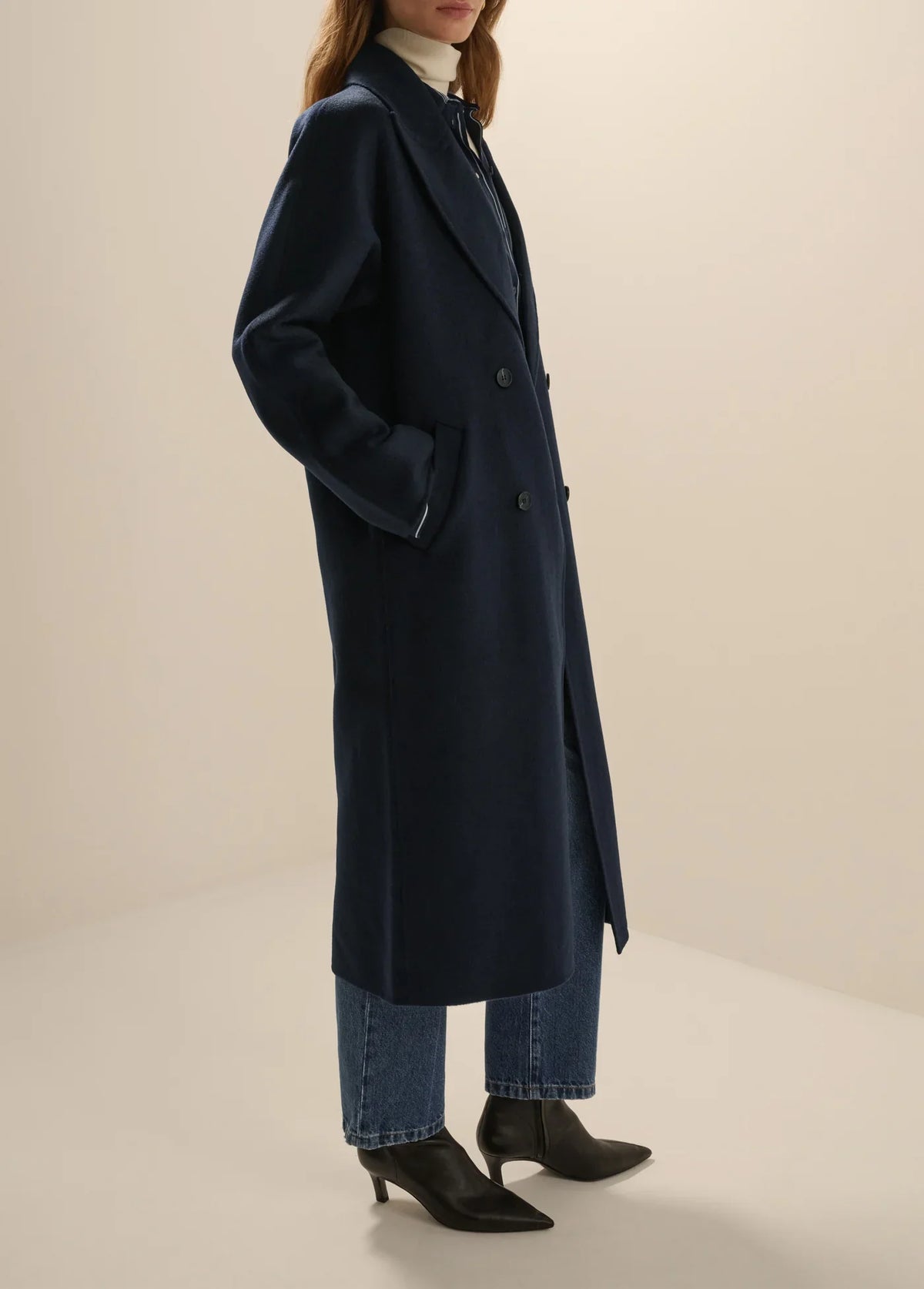 The Luca Coat- Navy