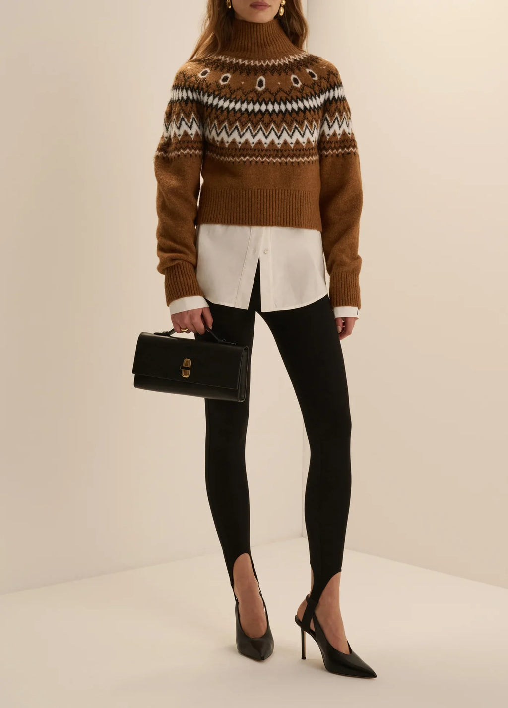 The Chalet Sweater- Camel Multi