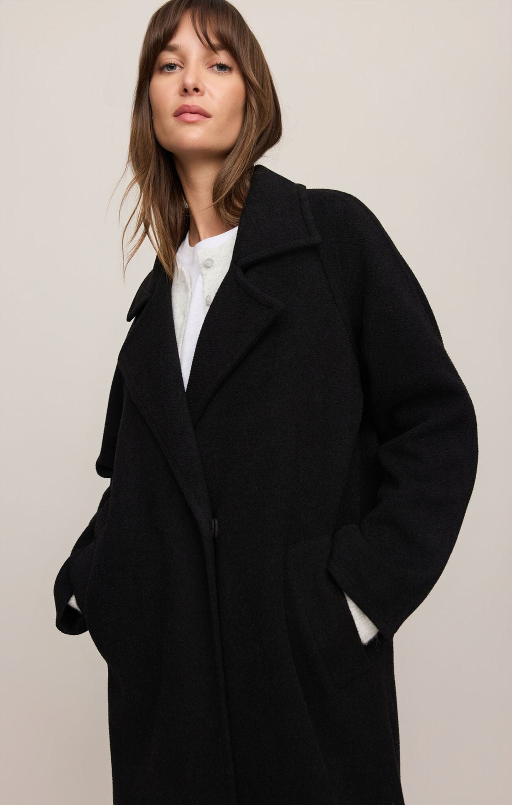 Crosby Cocoon Coat- Black