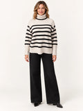 Parley Long Sleeve Turtleneck- Ivory/Black
